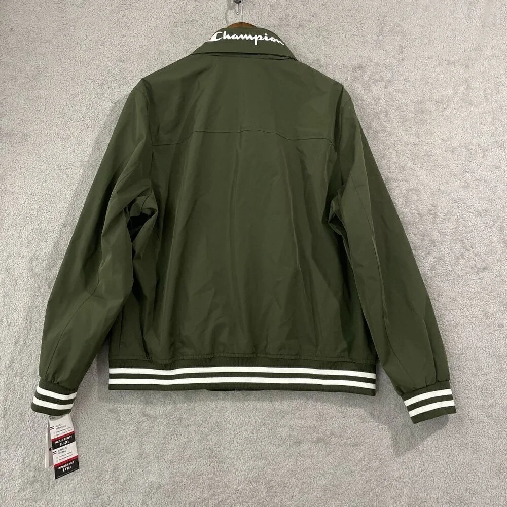 NEW Champion Men's L Rain Windbreaker Jacket Mesh Lining Full-Zip Outerwear